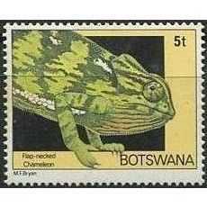 Botswana 1980 Reptiles 5t Flap-necked Chameleon Unmounted Mint NHM SG 458 stamp