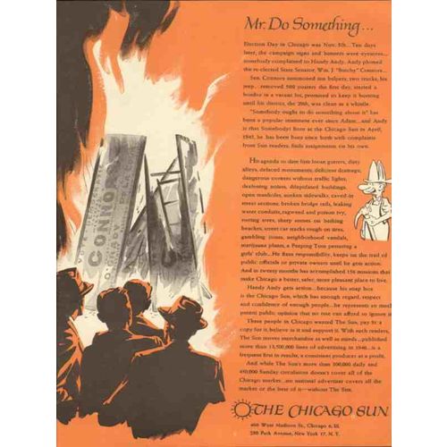 chicago sun 1947 mr do something handy andy newspaper media vintage ad