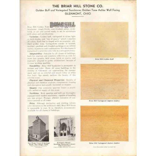 briar hill stone company 1938 golden tone sandstone vintage catalog