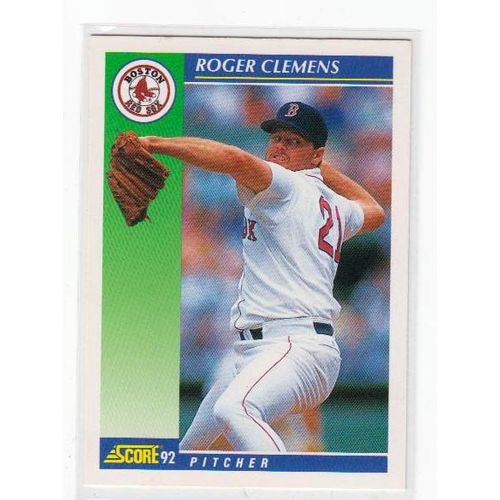 1992 Score Roger Clemens baseball card #21 – Red Sox