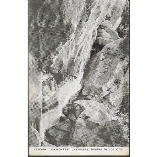 La Cumbre, Cordoba, Argentina - cascades Los Montes - postcard, stamp 1914