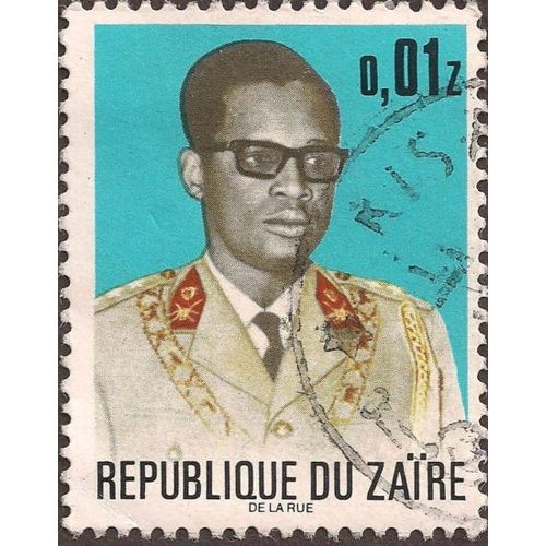 ZAIRE, President Joseph D. Mobutu #2, blue 1973, 0.01Z