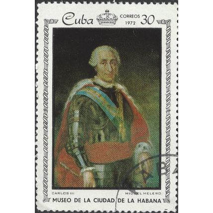 CUBA, FINE ART, Charles III, by Miguel Meleri, brown 1972, 30c