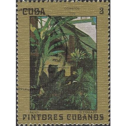 CUBA, FINE ART, Backyard, by Guillermo Collazo, gold 1976, 3c