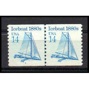 2134 14c Iceboat Very Fine MNH Dry Gum CNP Left 3 PA0783