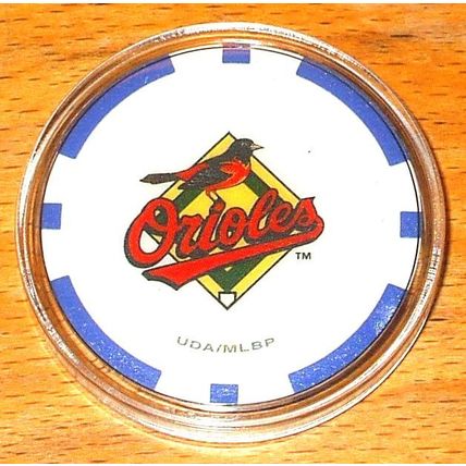 (1) Baltimore Orioles Poker Chip Golf Ball Marker - Blue