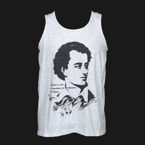 Byron T-shirt Vest Top Grey Medium Unisex Literature Poet Art Student Festival M