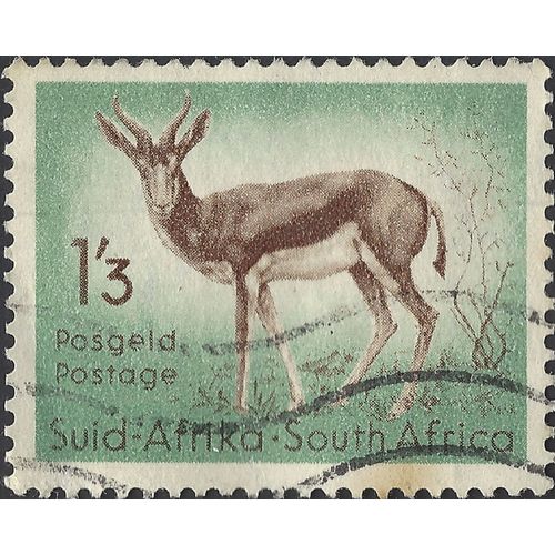 SOUTH AFRICA, MAMMAL, Springbok, Antidorcas marsupialis, green 1954, 1/3