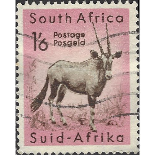 SOUTH AFRICA, MAMMAL, Gemsbok, Oryx gazella, lilac 1954, 1/6