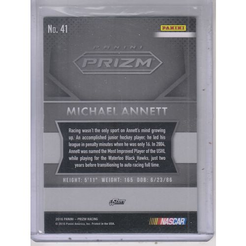 2016 Panini prizm racing Michael Annett #41