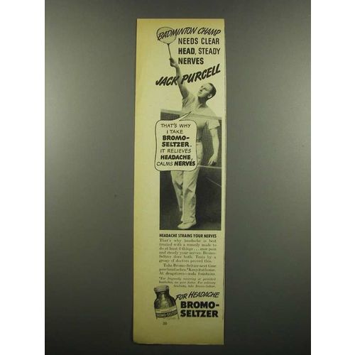 1939 Bromo-Seltzer Medicine Ad - Jack Purcell