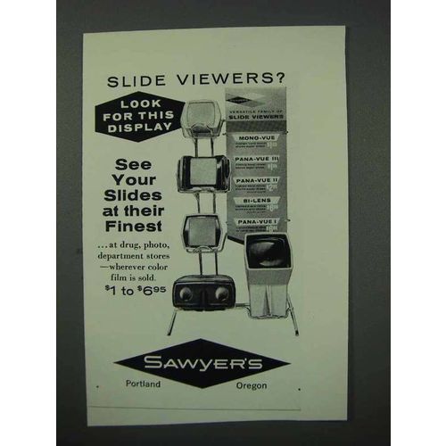 1960 Sawyers Slide Viewer Ad - Look For This Display