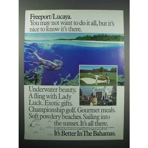 1986 Bahamas Tourism Ad - Freeport / Lucaya