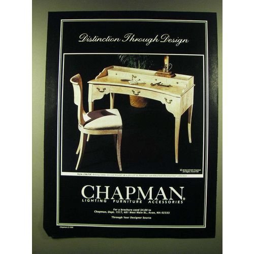 1990 Chapman Style 23672C Writing Table Ad - Distinction through design