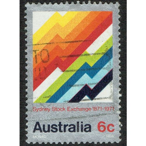 Australia 1971 Centenary Sydney Stock Exchange 6c Multicoloured SG487 GU