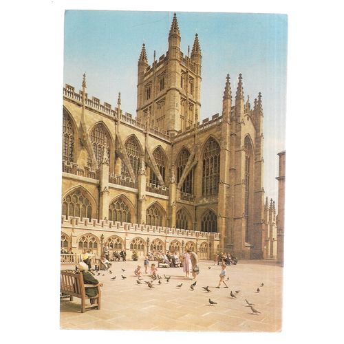 THE ABBEY, BATH, SOMERSET vintage unused postcard J arthur Dixon PAV 81762 =