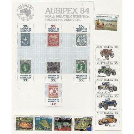 Australia 1984 Year Collection of 50 stamps + 1MS as issued by Australia Post