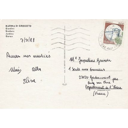 Marina Di Grosseto Giardini Italy Postcard posted 1986 VGC