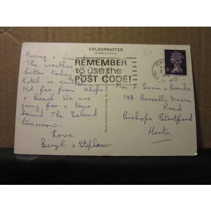 SIX WONDERS OF THE Isle of Wight, .used postcard Colourmaster 1975 pm =