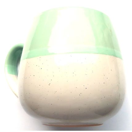 Green & White Stoneware Ceramic Mug 10 CM - 0035M