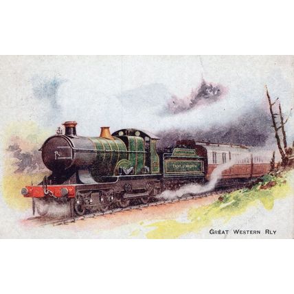 Great Western Railway GWR 4-4-0 Bulldog Class Train Old Postcard