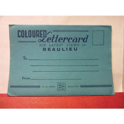 BEAULIEU, Hampshire unused vintage lettercard. 6 coloured views by H. Barton /