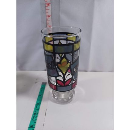 Vintage Collectible Stained Glass Black Label 12oz Beer Glass