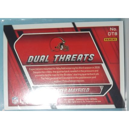 2021 Panini Elite BAKER MAYFIELD (Cleveland Browns) Dual Threats Pink #DT8