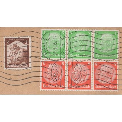 Germany 1935, Cover mailed from Halle to Ruckendorf w/Mi #565 & partial Blatt82