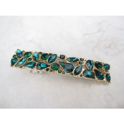 2 1/3 inch multi-color crystal rhinestone alligator hair clip barrette