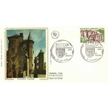 1974 Salers, Cantal, Salers Postmark, France, FDC