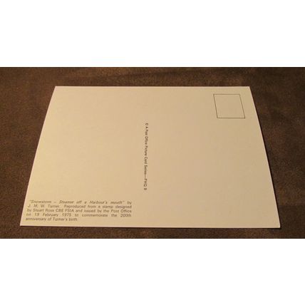 1975 GB PHQ Postcard cover - "Snowstorm" -by Artist J.M.W Turner Painting