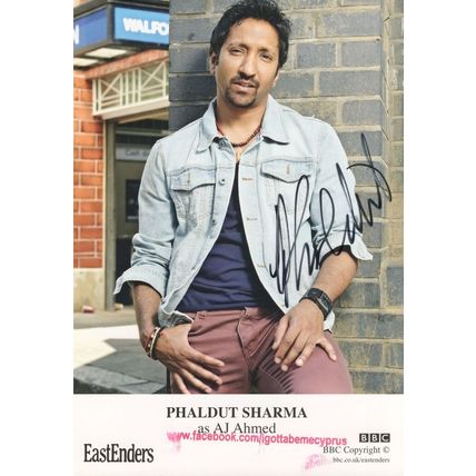 Phaldut Sharma As AJ Ahmed BBC Eastenders Hand Signed Cast Card Photo