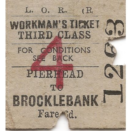 Liverpool Overhead Railway Edmondson Ticket - Pierhead to Brocklebank