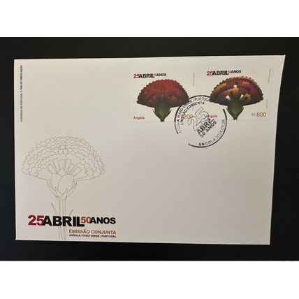 Angola 2024 FDC 25 Abril 50 Anos Joint issue émission commune fleur flower Blume