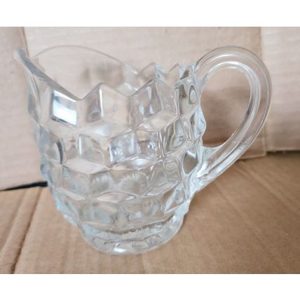 Vintage Glass Creamer Gravy Syrup Pitcher 4 Inches Tall with Handle