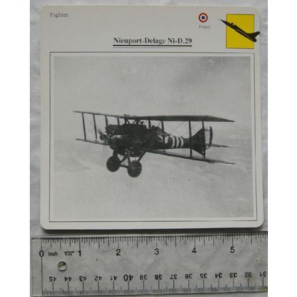 Nieuport Delage Ni-D-29 - France - Fighter - Collectors Club Card