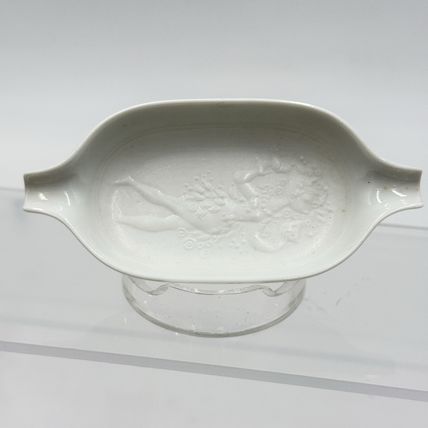 Rosenthal Signed Bjorn Wiinblad White Porcelain The Magic Flute Ashtray White