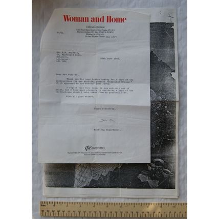 1985 Woman & Home letter & copy pattern Country Style cushions and quilt, DK