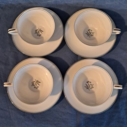 Vintage Lot 8 NORITAKE Fine China BESSIE 5788 SAUCERS & CUPS Tea Coffee Japan
