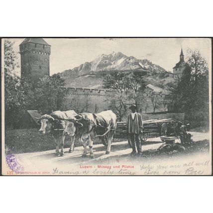 Musegg und Pilatus, Luzern, 1905 - Photoglob AK