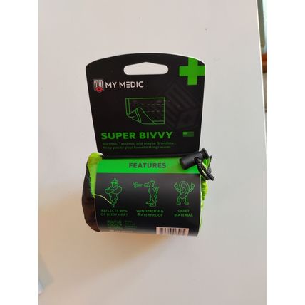 My Medic Super Bivvy Emergency Heat Reflective Blanket Water/Windproof w/ Case