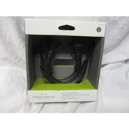 Threshold Decorative Drapery Holdbacks Set of 2 Brushed Nickel Color Black