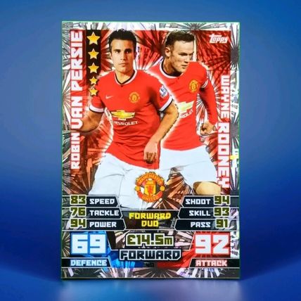 Match Attax 2014/15 Robin Van Persie & Wayne Rooney Forward Duo #411
