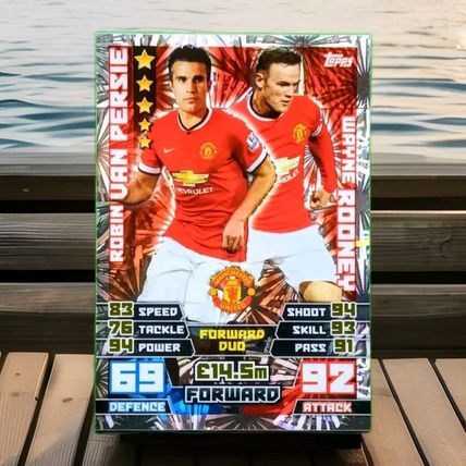 Match Attax 2014/15 Robin Van Persie & Wayne Rooney Forward Duo #411