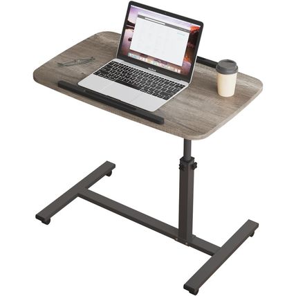 Adjustable Overbed Bedside Table with Wheels Hospital Bed Table Portable Compute