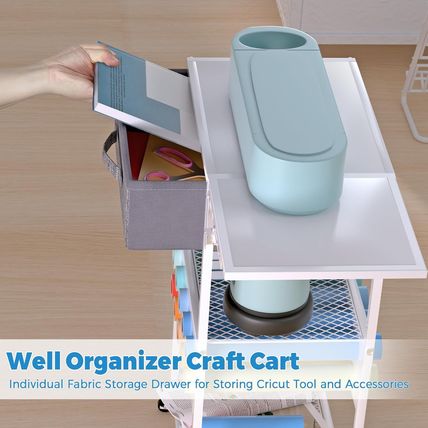 Rolling Cricut Storage Organizer Cart Compatible with Cricut Machine, Cricut Vin