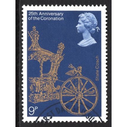 GREAT BRITAIN 1978: 25th ANNIV CORONATION OF QUEEN ELIZABETH II - 9p USED (G8)