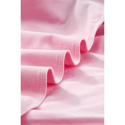 Pink Sequin Colorblock Striped Puff Sleeve Top