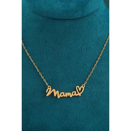 Gold mama Heart Pendant Chain Necklace